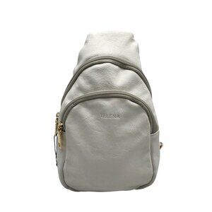 Telena Small White Faux Leather Sling Bag
